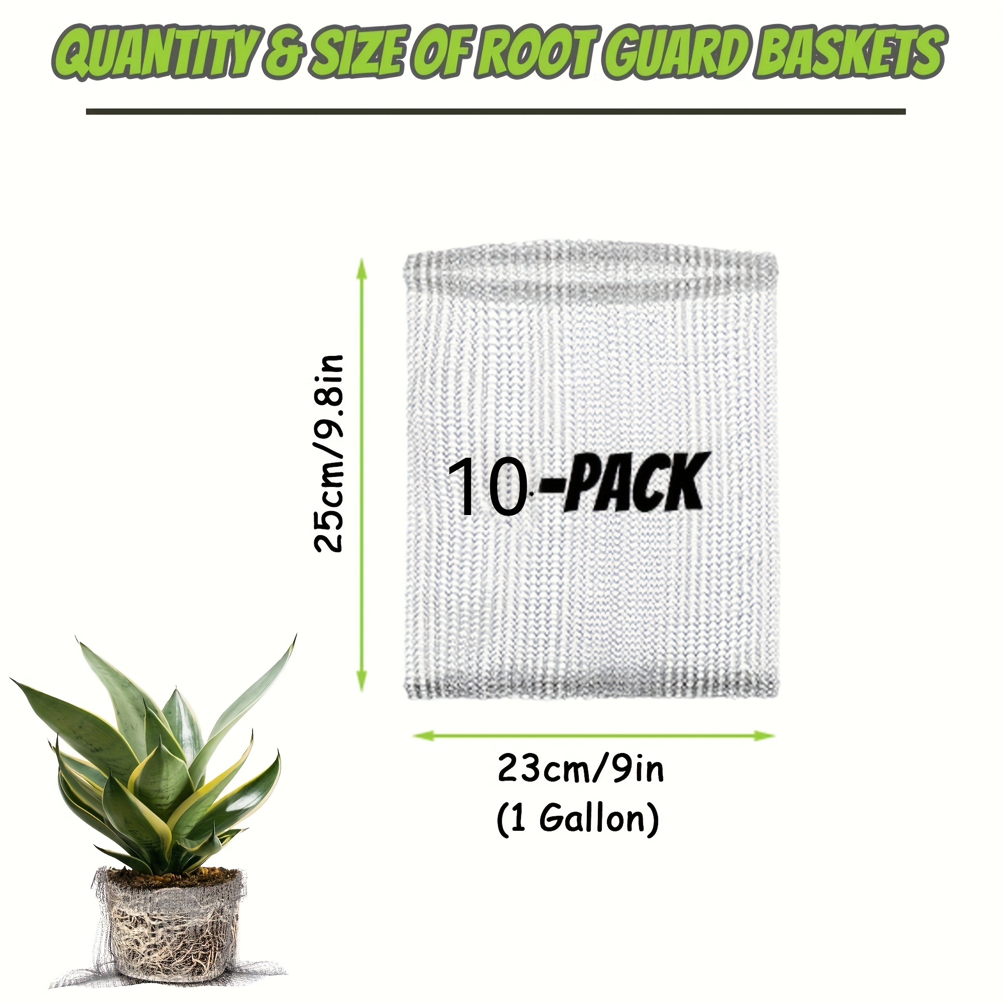 Image of 10pcs 25cm/9.8in X 23cm/, Gopher Proof Stainless Wire Steel Baskets, 3.79 L Moles Mesh Baskets Protect Plant Tubers Trees Flowers Crops 10pcs 3.79 L)