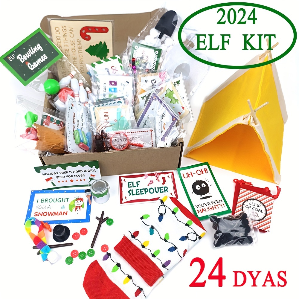 TEMU 24 Of Christmas Elf Kit - No Electricity , Christmas Holiday Elf & Supplies, Elf & Accessories For Decor And Fun