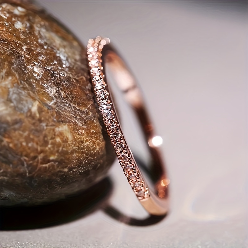 Vintage Style 18K Rose Gold Plated Zirconia Ring