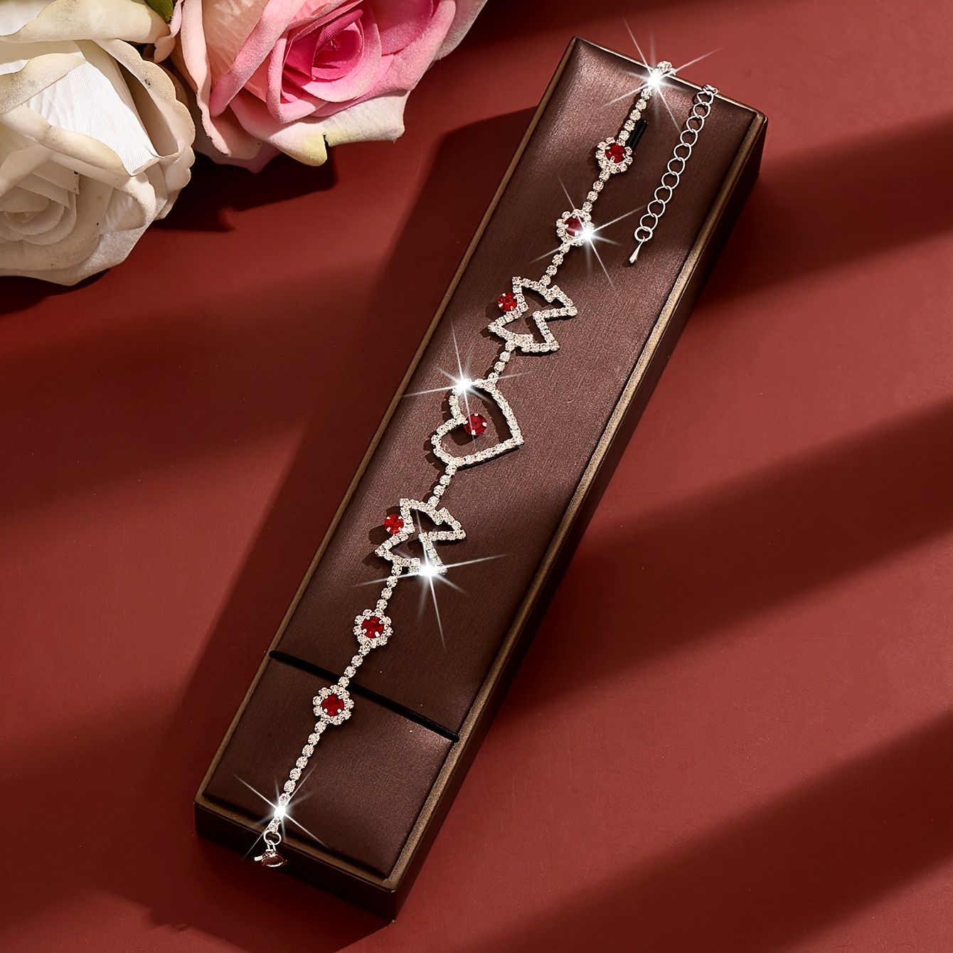 Rhinestone Heart & Butterfly Spliced Anklet, Gift for Parties