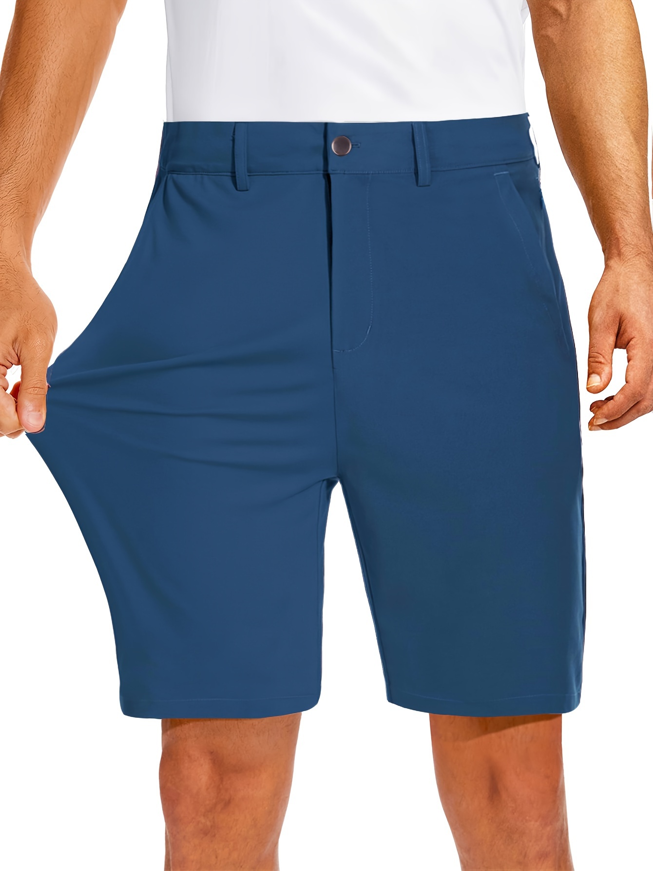 item picture mens golf shorts lightweight micro stretch quick dry outdoor hiking and mountaineering shorts 9 inch side invisible zipper quick   fit   casual work shorts
