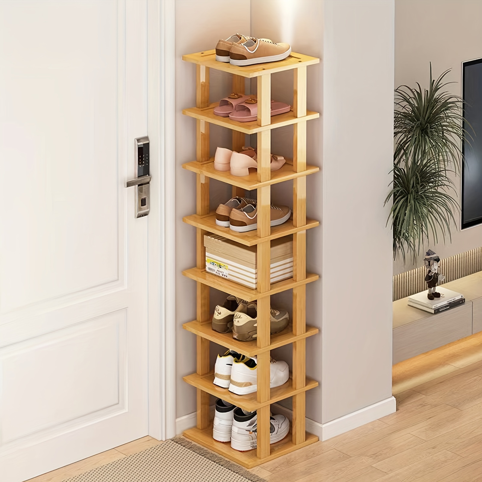 Shoe Rack Small Shelf Vertical Organizer Entryway authentic Door