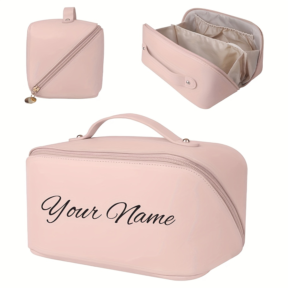 Custom Name Makeup Bag - Portable Travel Cosmetic Organizer, Ideal Gift For Women, Moms, And Bridesmaids - Perfect For Weddings And Valentine's Day