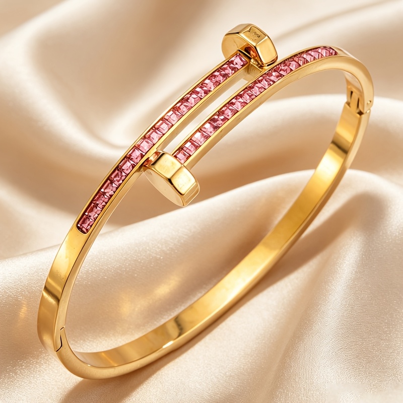 3pc Simple Elegant Stainless Steel Bracelet Set, Daily Wear