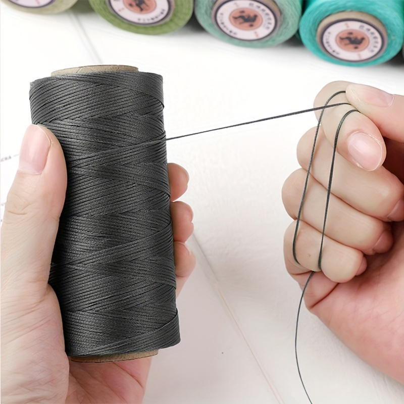 WUTA Leather Sewing Waxed Thread | 0.65mm Round Polyester Cord For Hand Stitching, 28 Colors