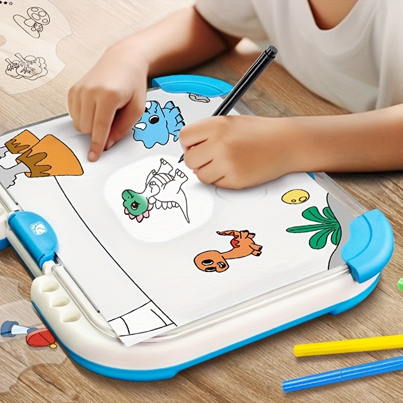  Proyector de dibujo para niños, juego de mesa de pintura con  luz, juguetes educativos de aprendizaje para niños, grafiti, manualidades,  juguete de dibujo para rastreo de artistas : Juguetes y Juegos
