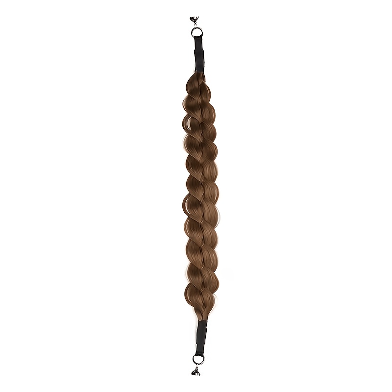 TEMU Magnetic Fishbone Braided Hair Headband For Women, Adjustable Synthetic Braided Wig Hairband, -looking Hairpiece For Daily Wear, Parties &