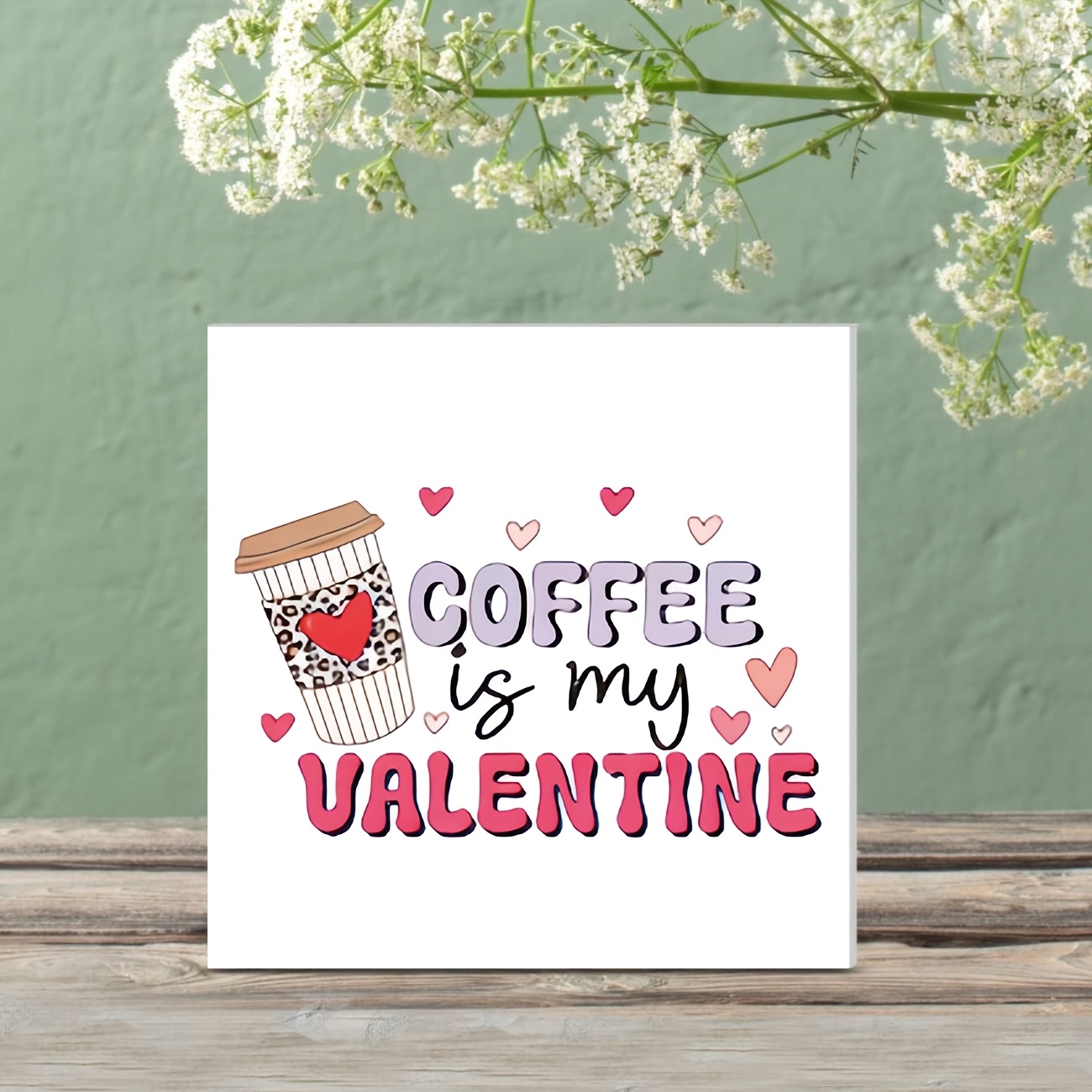 

1pc Valentine's Day Coffee Lover Decor, "coffee Is " Pvc Sign, , Room Placement, Indoor & Outdoor Use, No Electricity Required, Home Kitchen Desk Shelf Decoration