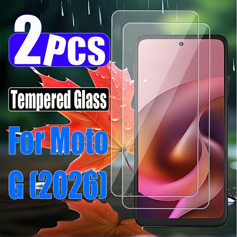 TEMU [2 Pack] Tempered Glass Screen Protector Suitable For Motorola For Moto G (2026), Anti Scratch, High Definition Transparent Suitable Glass Film