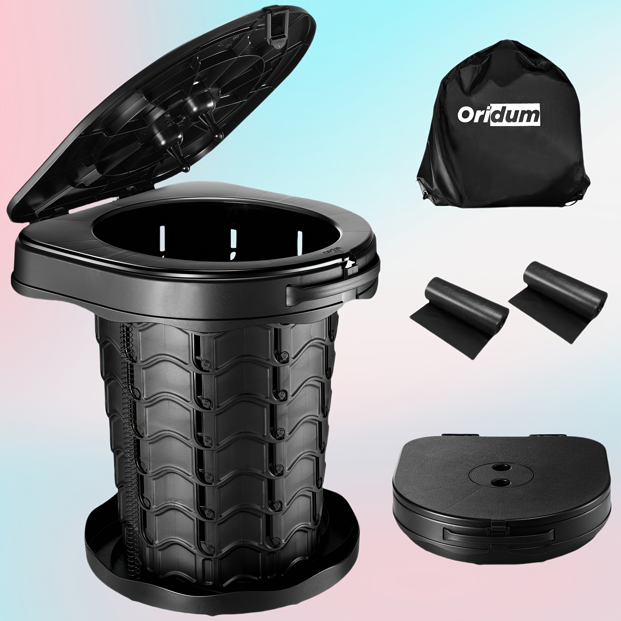 TEMU 2025 Premium Adjustable Camping Toilet - Compact And Portable Design Suitable For Everyone, Ideal For Outdoor Activities And Travel