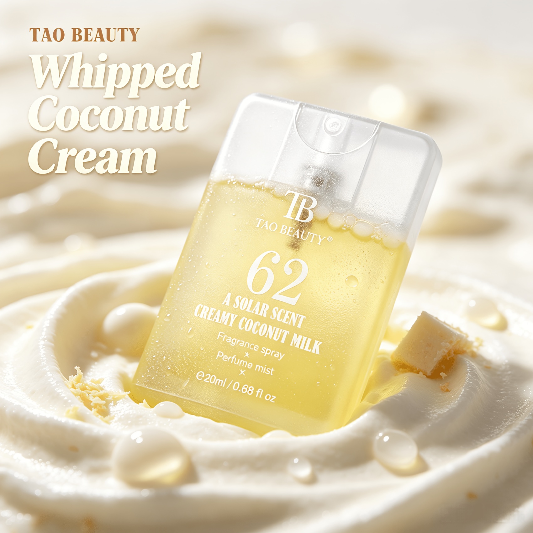 Tao Beauty 62 Creamy Fragrance Mist For Women, Pocket Size Perfume Spray 0.68 Fl Oz, Solar Scent With Top, Jasmine Heart, Vanilla Base, Portable Travel Body Mist, Gift For Her