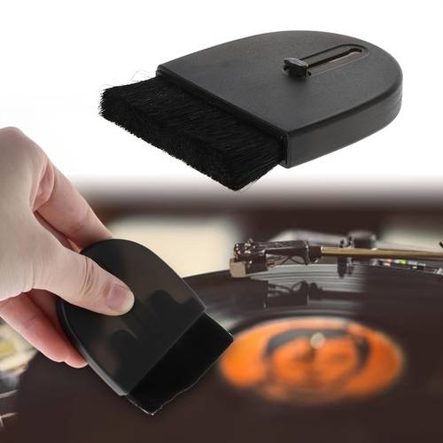 record cleaning brush anti static dust eliminator for lps and cds gentle wool bristles convenient storage design