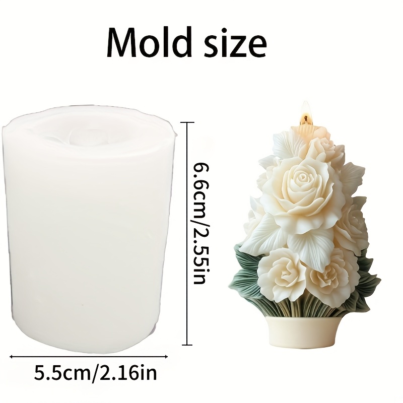 TEMU 1 stampo per candele, stampo in silicone a forma - Riutilizzabile, per di candele, argilla, resina, e oggetti in gesso; caratterizzato da un