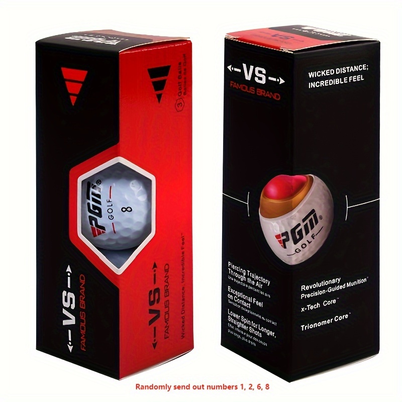 Image of Pgm 3 Layers Golf Ball, Pack Of 3/12. Golf Balls Are Numbered 1, 2, 6, And 8; Numbers Are Assorted Shipping.