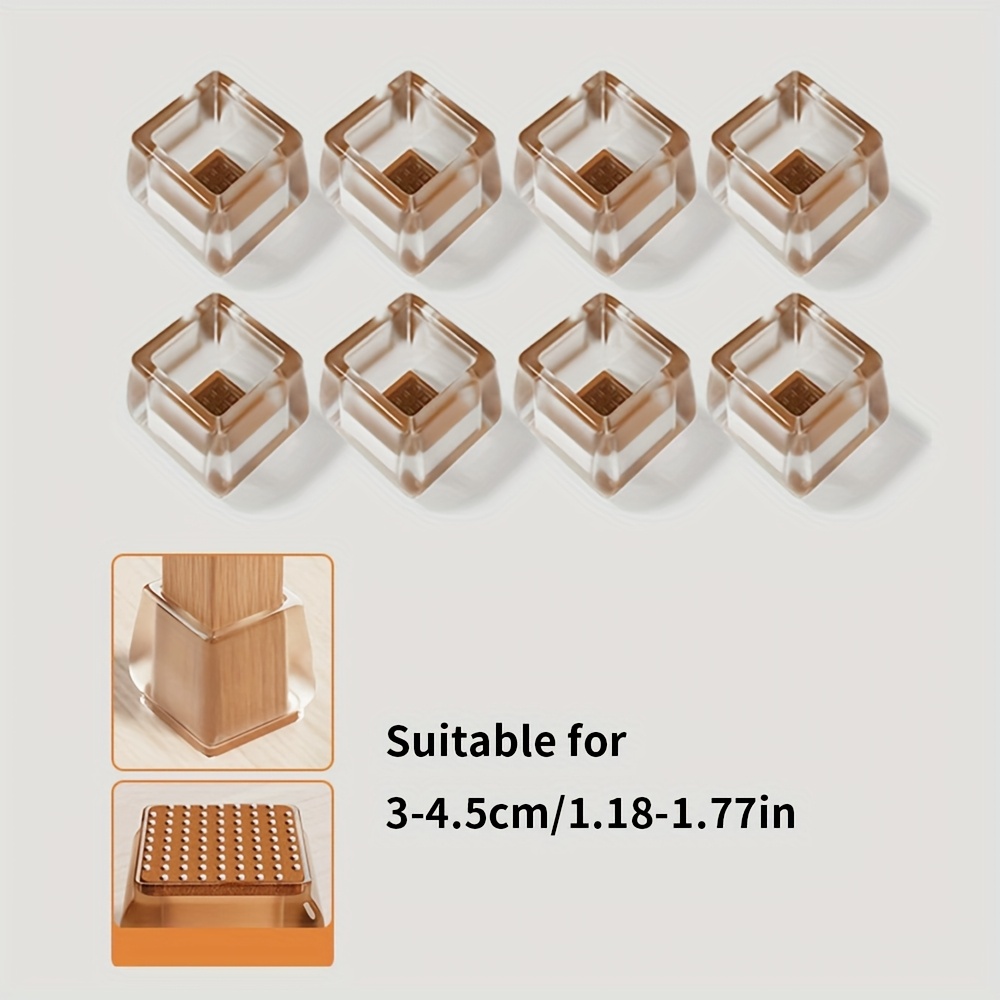 TEMU 8 pezzi Coprilegge per Sedie con Particelle Antiscivolo Silenziose Ispessite Resistenti all'Usura Set Universale di Protezione Silenziosa per
