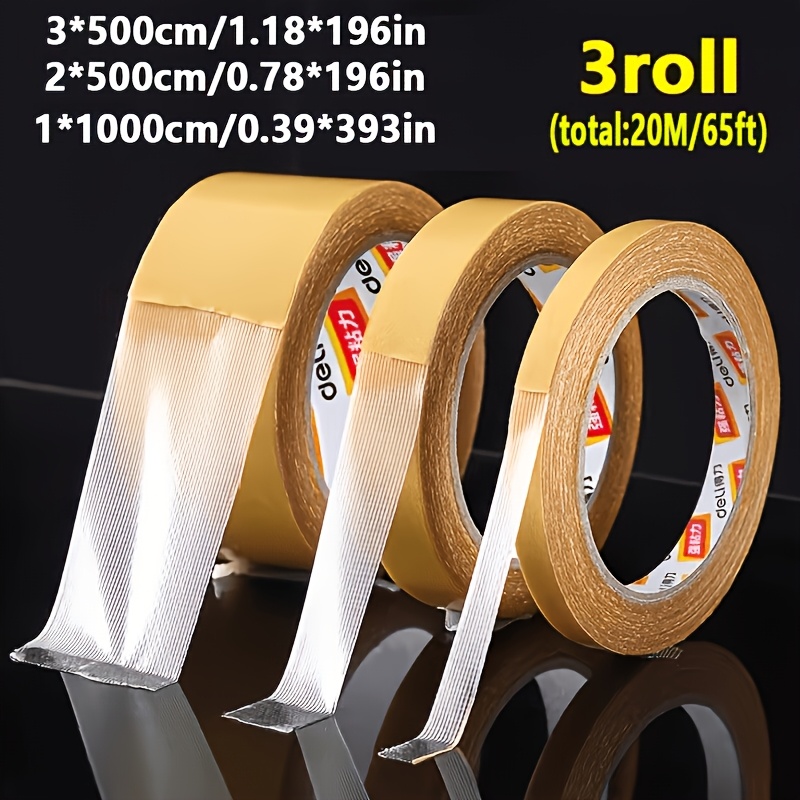 E-shop 3 Rollen Starkes Klebeband für Leinwand, Multifunktionale, spurlose Saumbearbeitung ohne , geeignet für Stoffe und Kleidung ohne Nähen,
