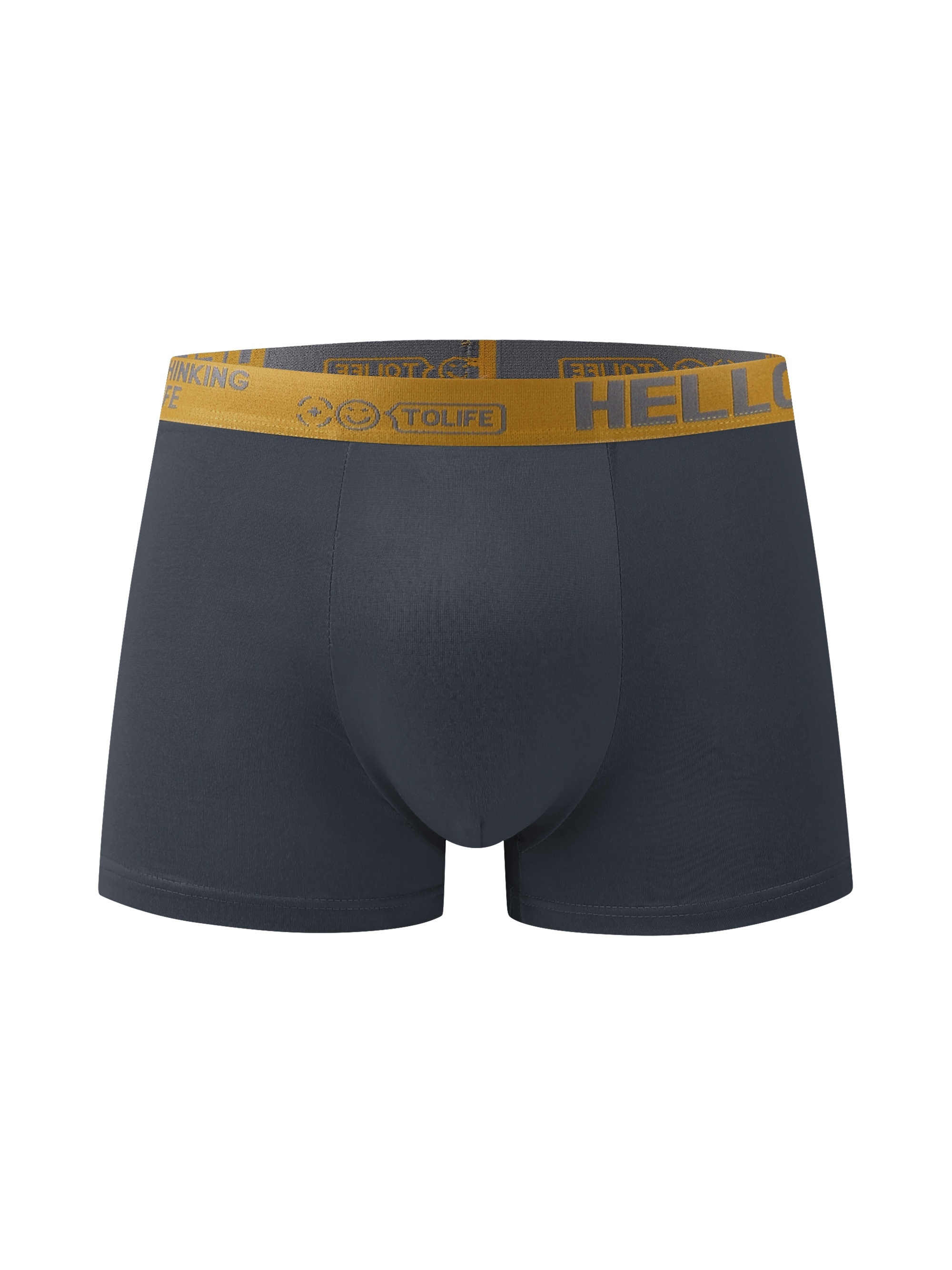 5-Pack Men's Boxer Briefs, Polyester & Spandex Blend, Medium Stretch, Solid Color, Knit Fabric, Breathable Daily Casual Underwear with Quick Dry Feature