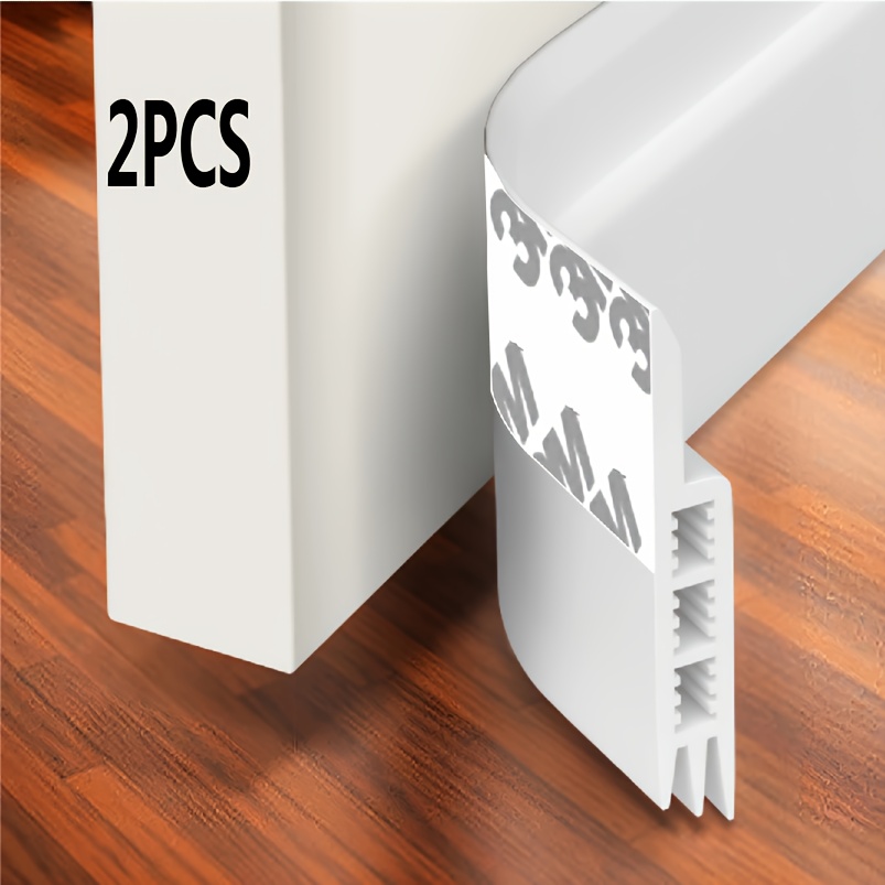 Image of 2pcs 47'' Under Door Draft Stopper, Weather Stripping Door Seal, Bottom Of Door Sweep For Exterior & Interior Doors, Garage Window Blocker Noise Dust Insulation