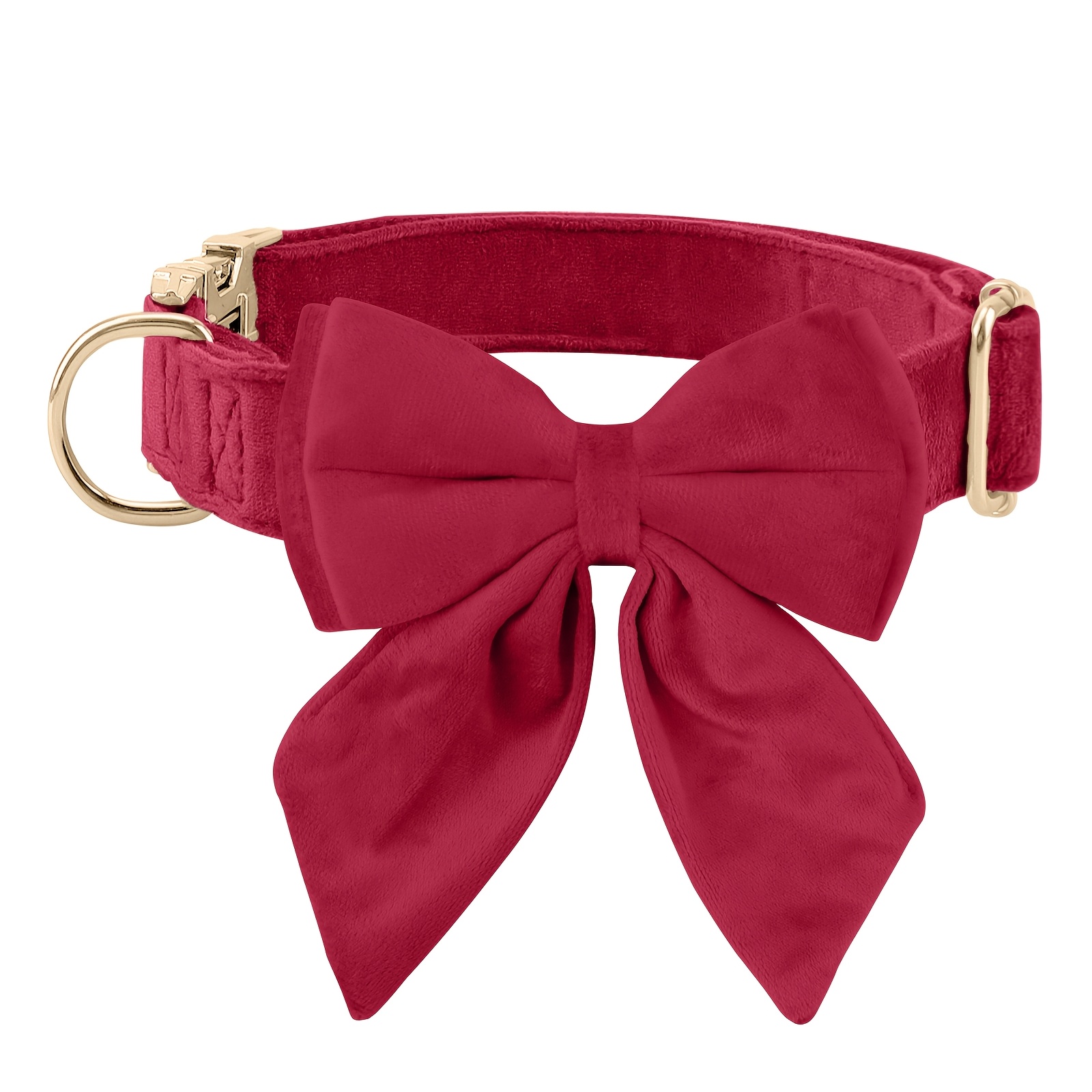 colorful velvet pet outfit collar bow tie multiple sizes - Temu