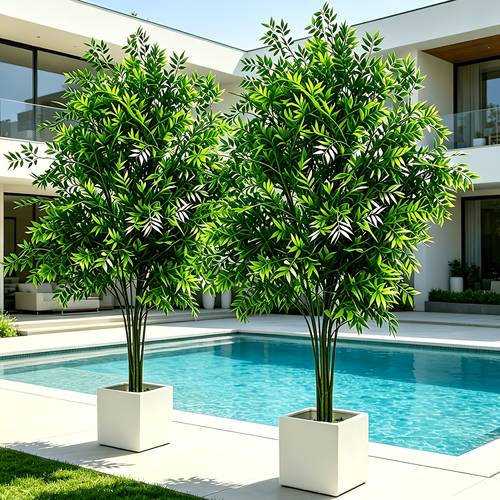 super cheap 2 pack 38 58 inch large outdoor artificial greenery artificial tree suitable for outdoor indoor outdoor patio decoration rooftops weddings gardens courtyards poolside spring and year round