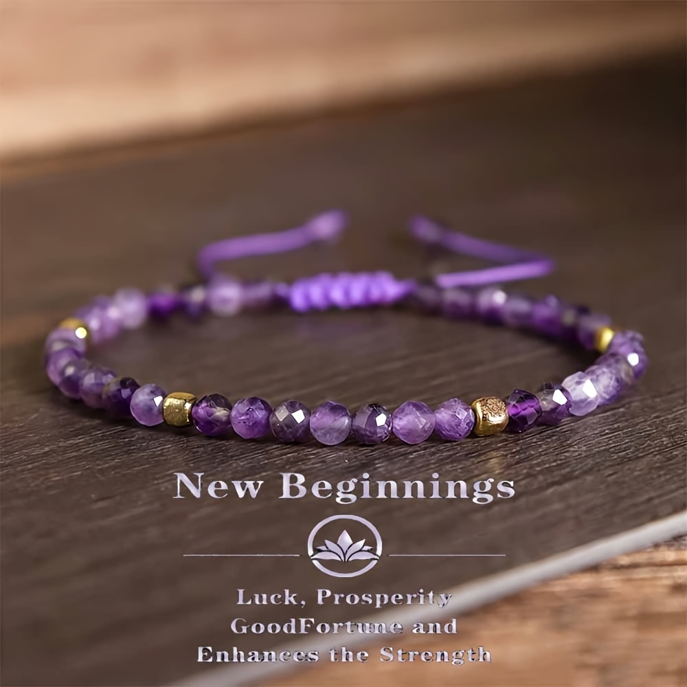 TEMU This Bohemian- Amethyst Woven Bracelet Is Adjustable In Size And Suitable For Casual Attire Throughout The Year. It An Gift For .