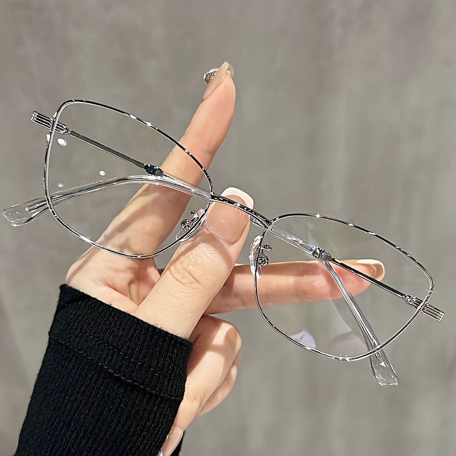 y2k frame glasses women metal thin frame - Temu United Arab  display picture 3