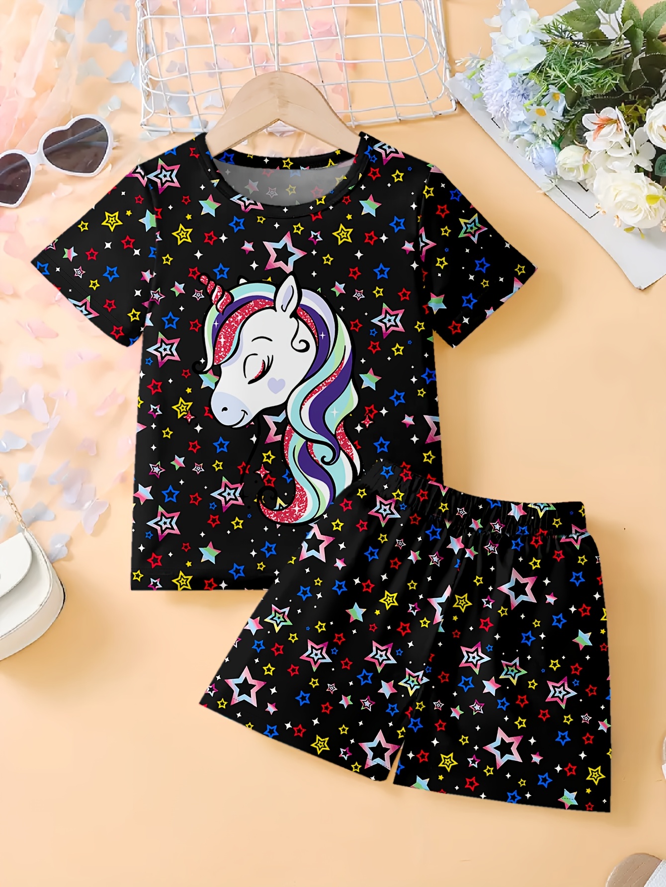 conjunto pijama pantalones cortos manga corta niñas Temu Colombia