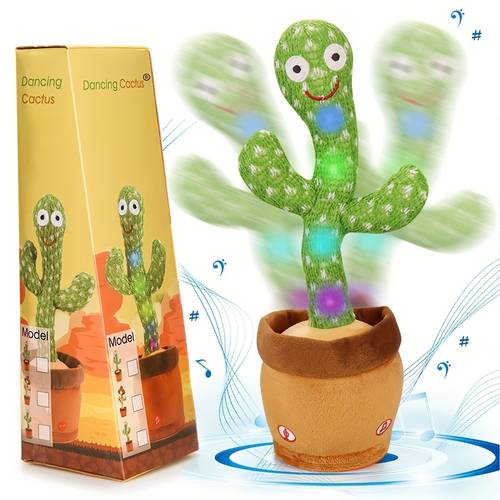1pc dancing toys singing glowing dancing repeat what funny tricky toys cactus packaging home decoration ornament halloween christmas new year birthday gift without battery