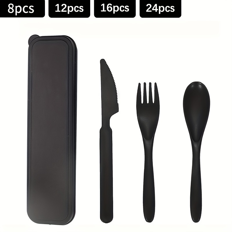 300個の透明/黒いプラスチックカトラリーセット フォークナイフとスプーン 重い食器 使い捨てナイフフォークスプーンセッ - Temu Japan