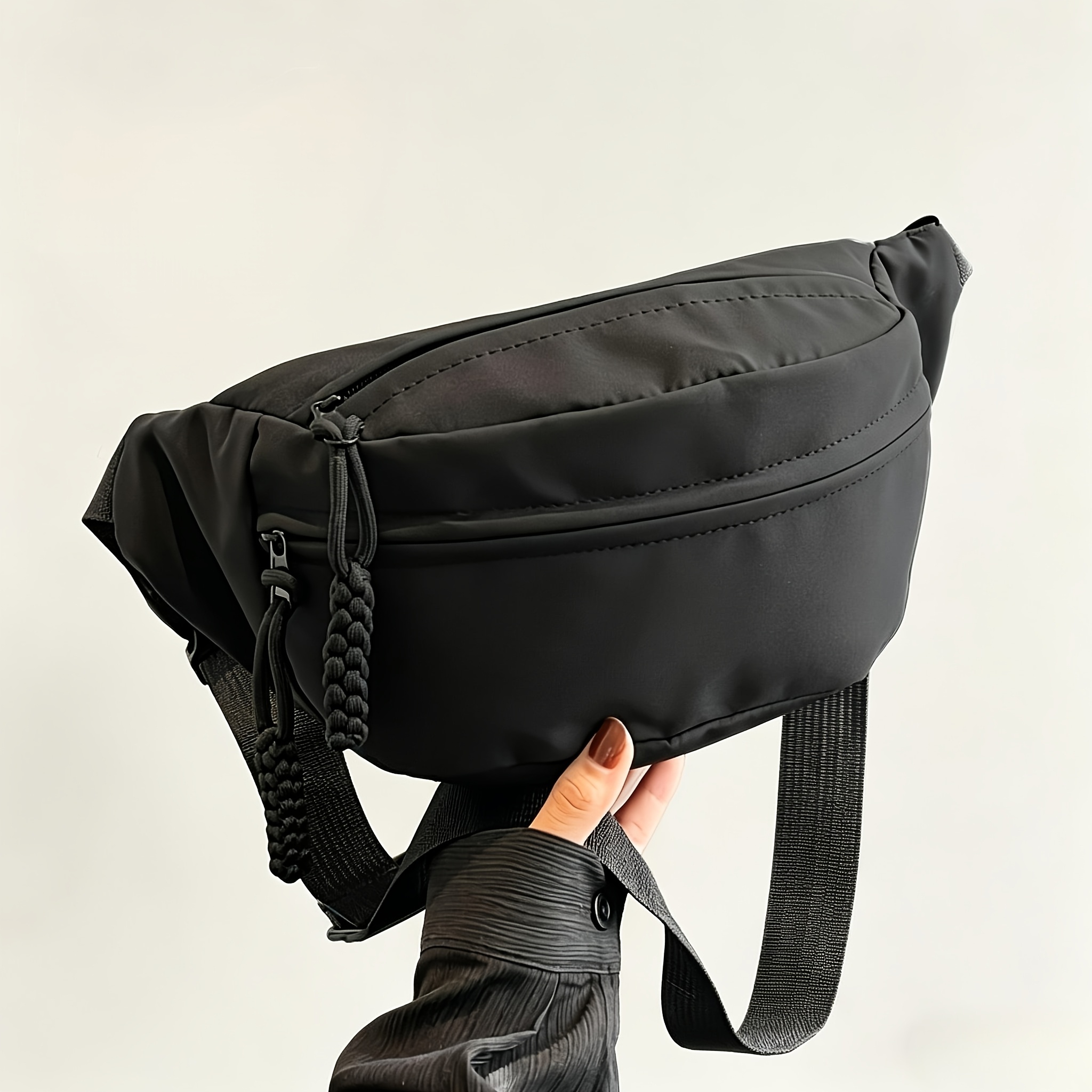 TEMU Riñonera y bandolera y para mujer con correa ajustable - Bolsa de cinturón adecuada para senderismo, gimnasio, correr, ciclismo, viajes | Cierre