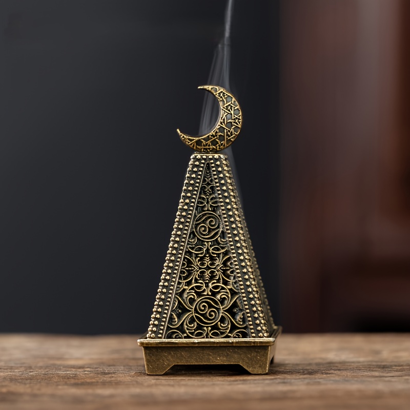 TEMU 1pc Pagoda Incense Holder, Made Of Alloy Material, With A Retro Design, Suitable For Meditation Rooms, Tea Rooms, Living Rooms, Entrances,