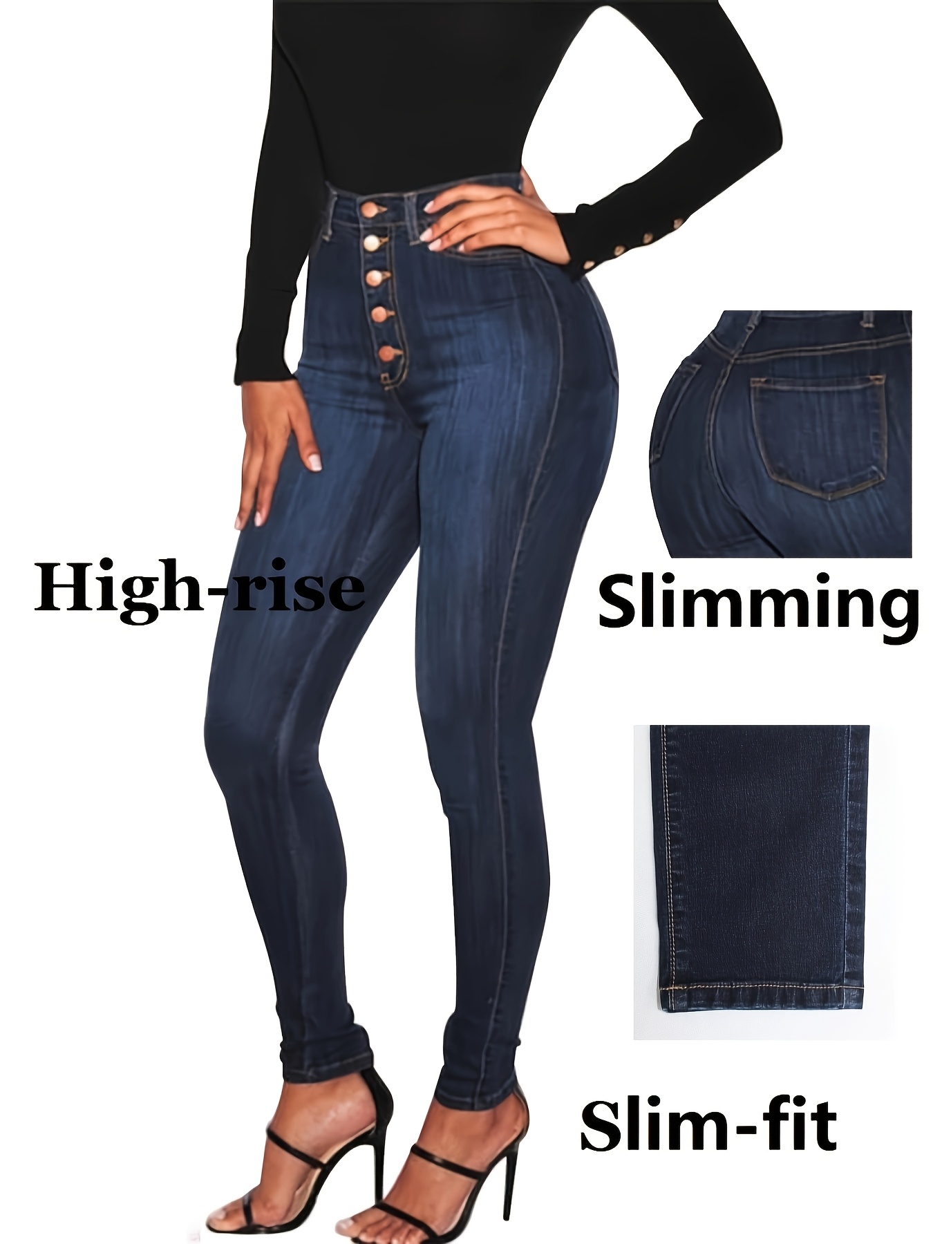 Slim Bootcut Jeans Taglio Bootcut Jeans Skinny A Vita Donne