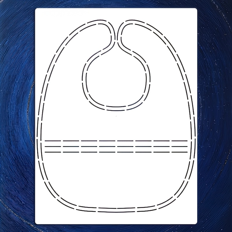 TEMU Large Bib Sewing Stencil, Line Art Decorative Stencil, Reusable, Made Of Pet Material, Quilting And Crafting, Ivory Color, Ideal For Who Love