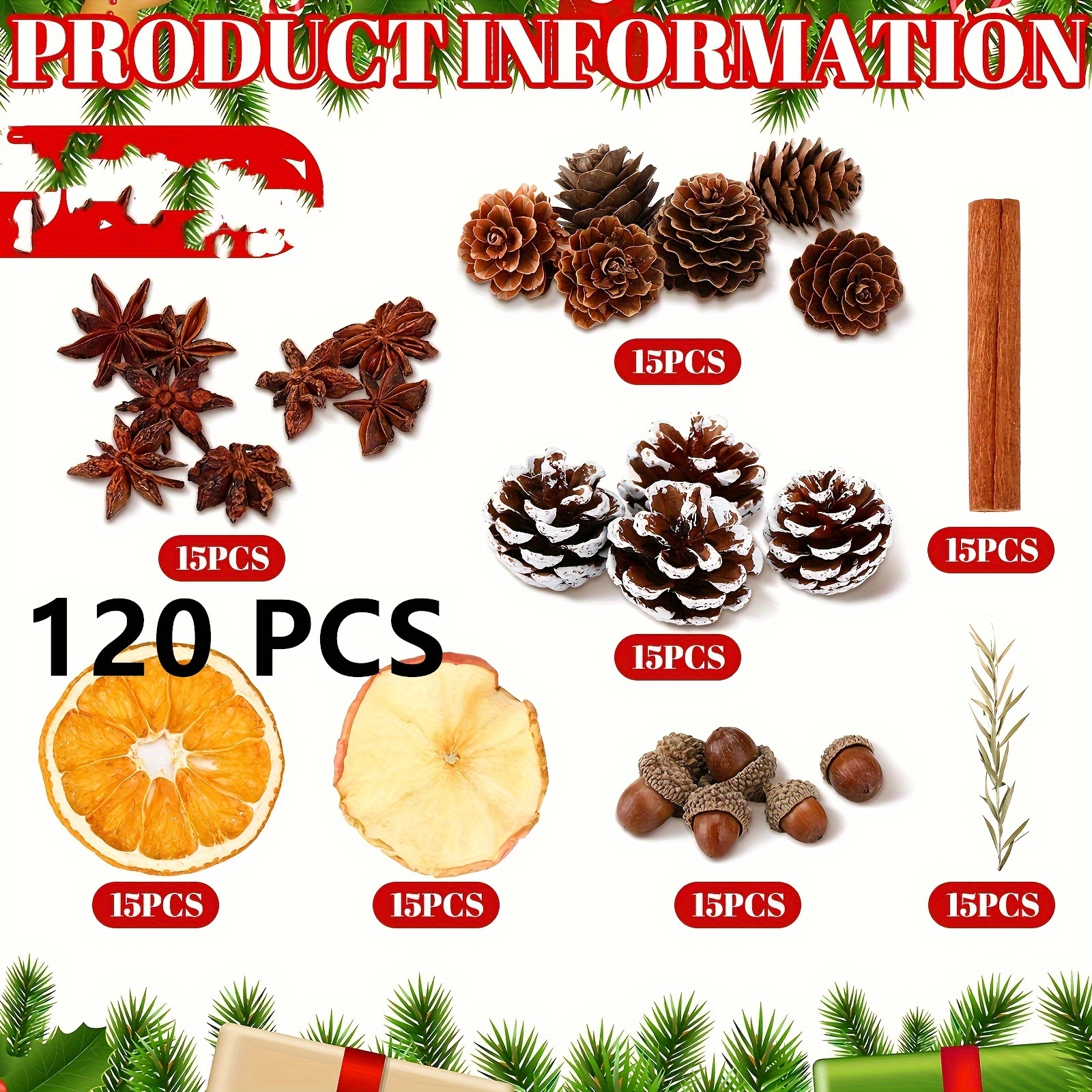 A Festive Bowl Filler For Christmas Featuring Dried Orange And Slices, Cinnamon Sticks, Fennel, , Pine Cones With , And Rosemary, Perfect For Holiday Decorations