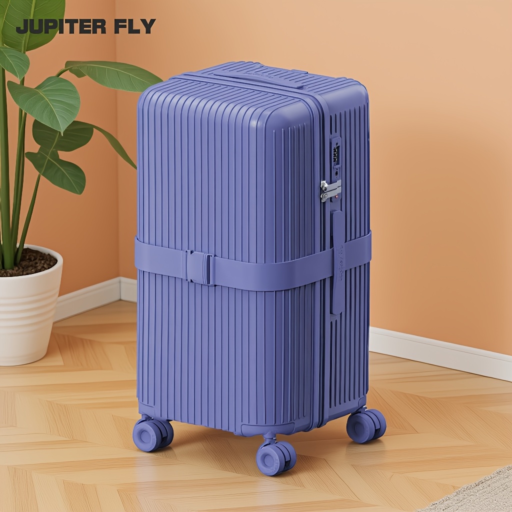 Matte Vertical Ribbed PC Trolley Suitcase with TSA Lock