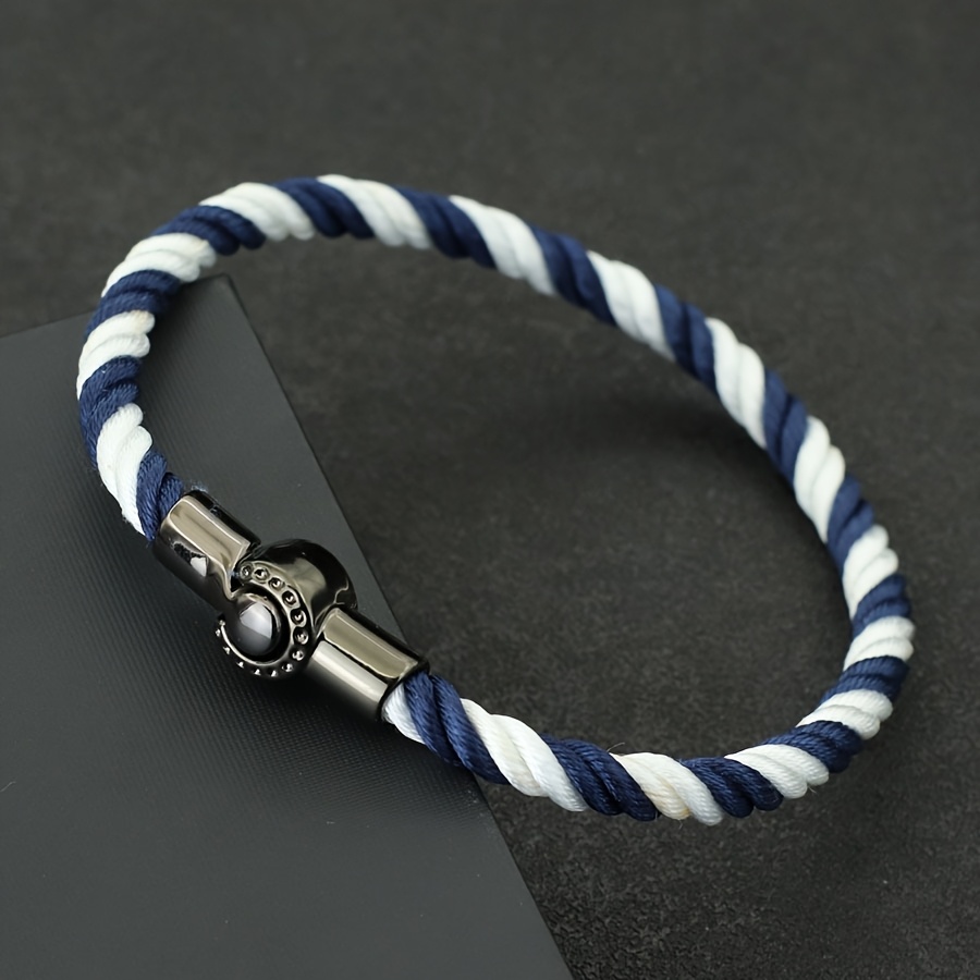 Nautical Braided Bracelet Magnetic Clasp Rope Gift