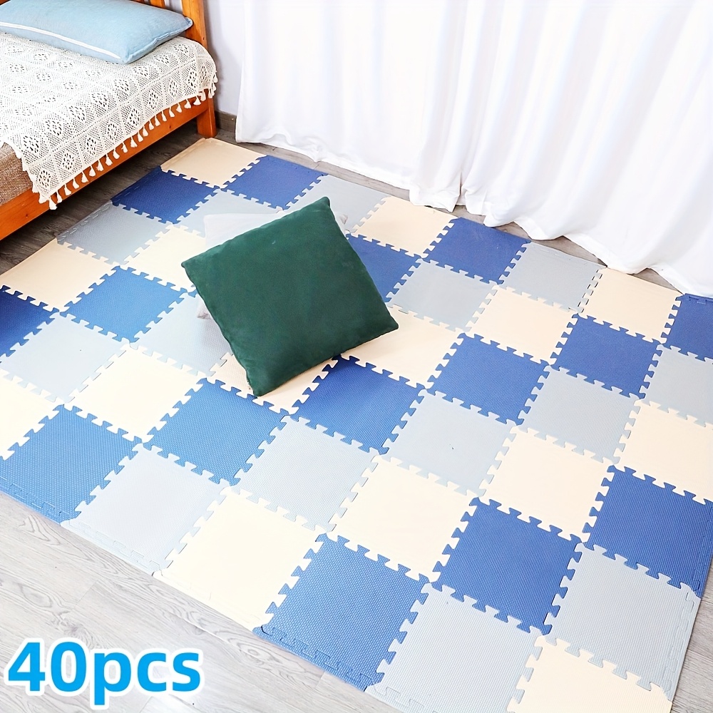 TEMU 20pcs 30pcs 40pcs 60pcs Foam Floor Mats, Yoga Mats, Yellow + Pink + Navy Blue, Beige + Pink, Yellow + Pink + Blue