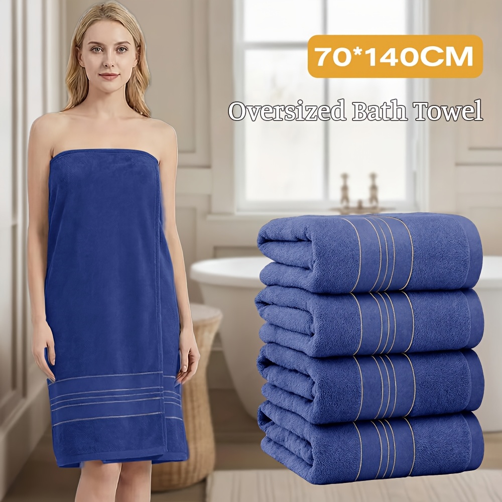 TEMU 4pcs Oversized Cotton Bamboo Bath Sheet - High Absorbent Soft Plush Towel For Bathroom And Everyday Use Valentine Gifts For Couple