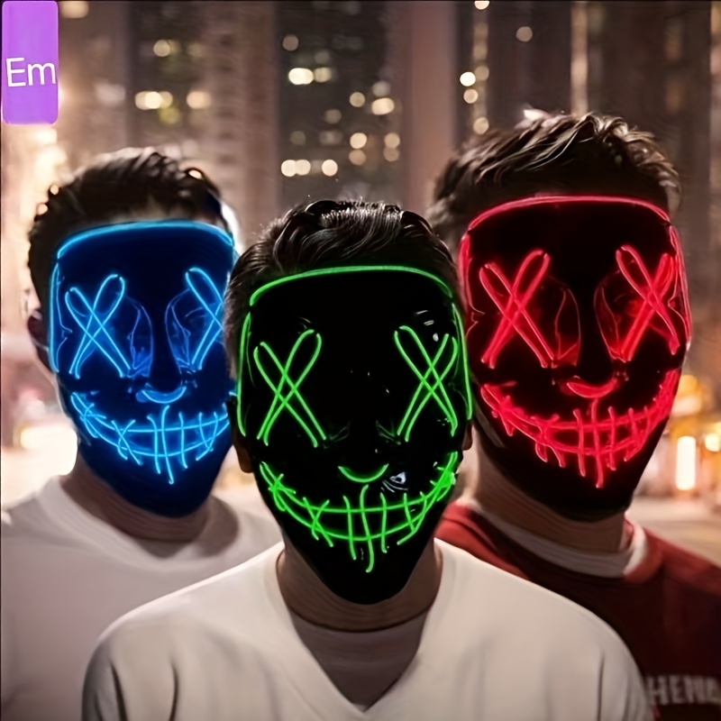 

1pc Plastic Mask, Glow In The For Holiday Dance Party Games