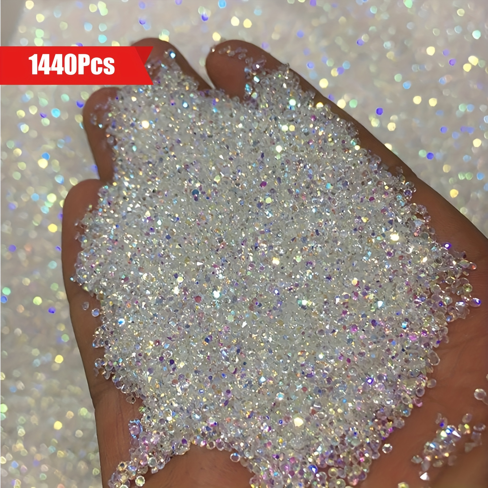 

1440pcs Sparkling Micro Glass Rhinestones For Nail Art, Tiny Nail Jewels, 10g Pack - Diy Nail Designs & Crafts, Nail Art Supplies