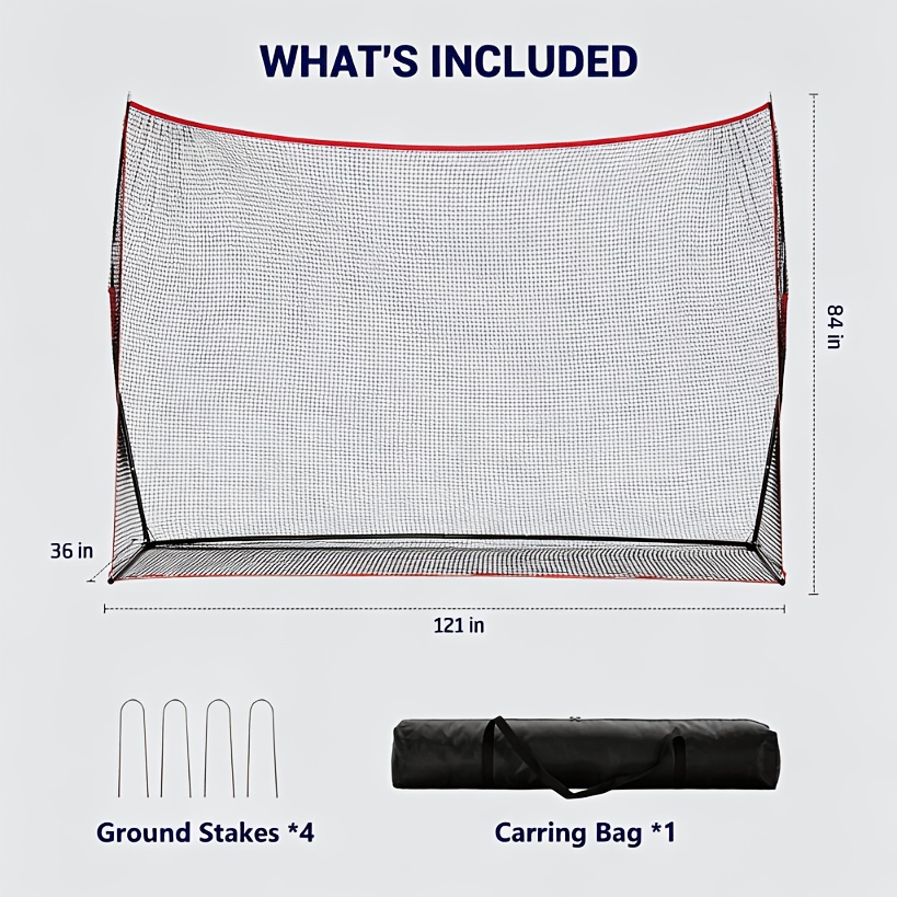 7 ft x 7 ft Baseball Softball Training Net with Arch Frame, Carry Bag, and Batting Area, Multiple Colors Available