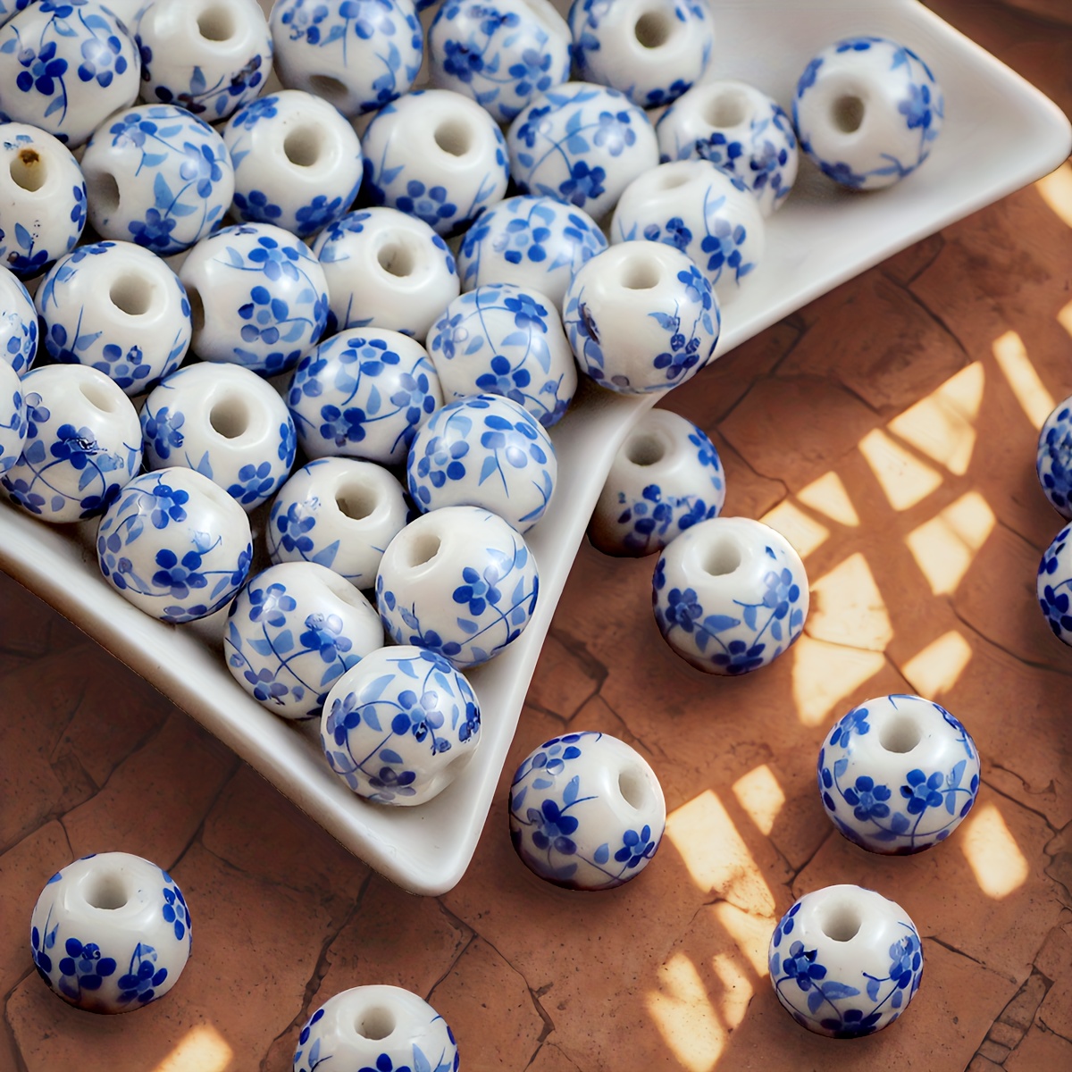 Chinese Style Ceramic Decorative Beads for DIY Jewelry