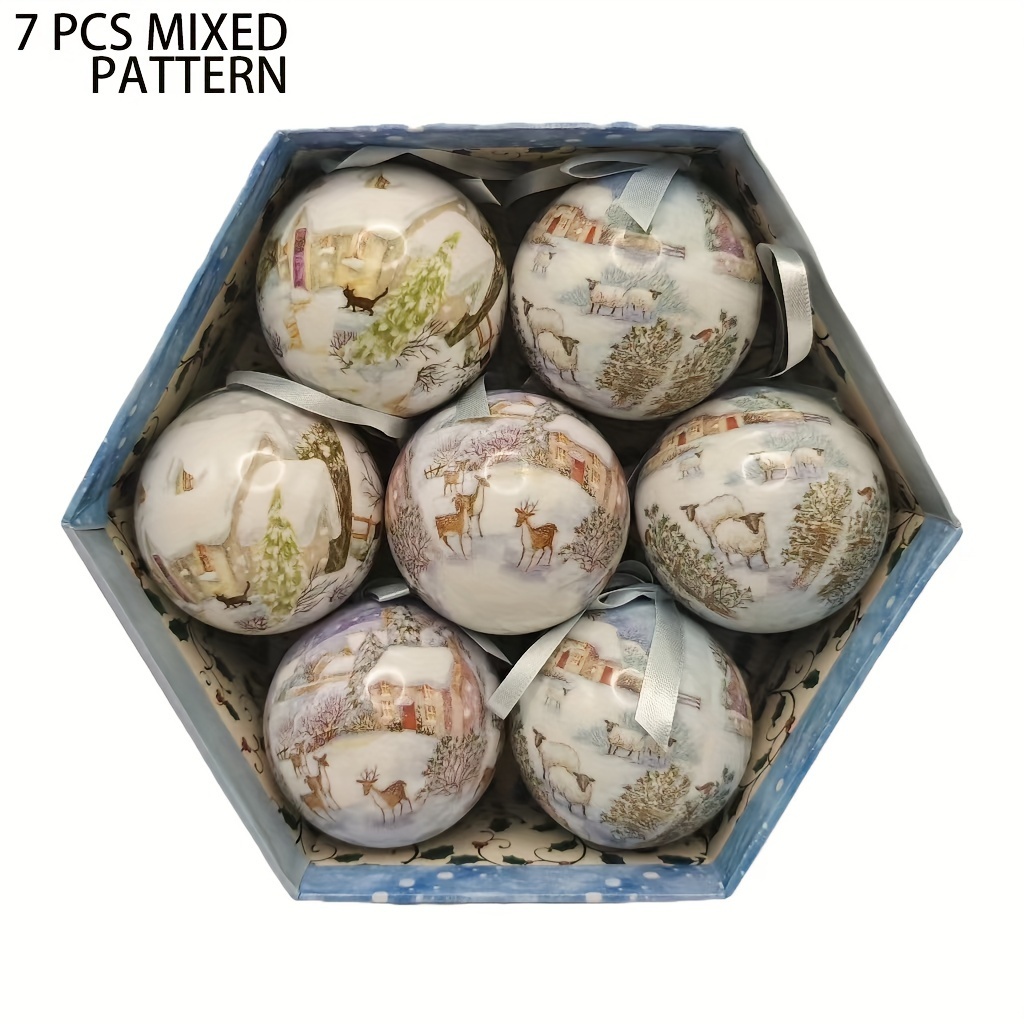 Christmas Tree Ornament Balls 7pcs Set
