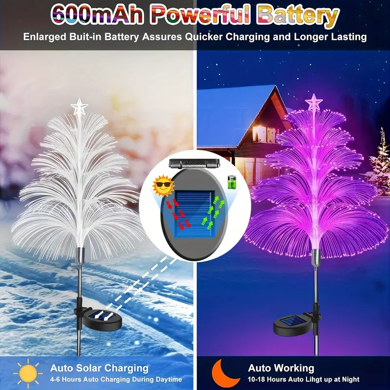 solar jellyfish lights 1 2 4 6 pack multicolor led outdoor garden stake lights 7 color changing pathway lights solar powered with nickel battery push button control plastic shade for patio pond road night lighting wedding party landscape decoration details 4