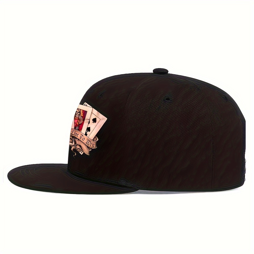 1pc Four Stripe Poker A Street Style Baseball With Printed Letter Patterns  Of Straight Flush Poker Hip Hop Hat With Adjustable Rock Style Unisex Hat, Check Out Today's Deals Now