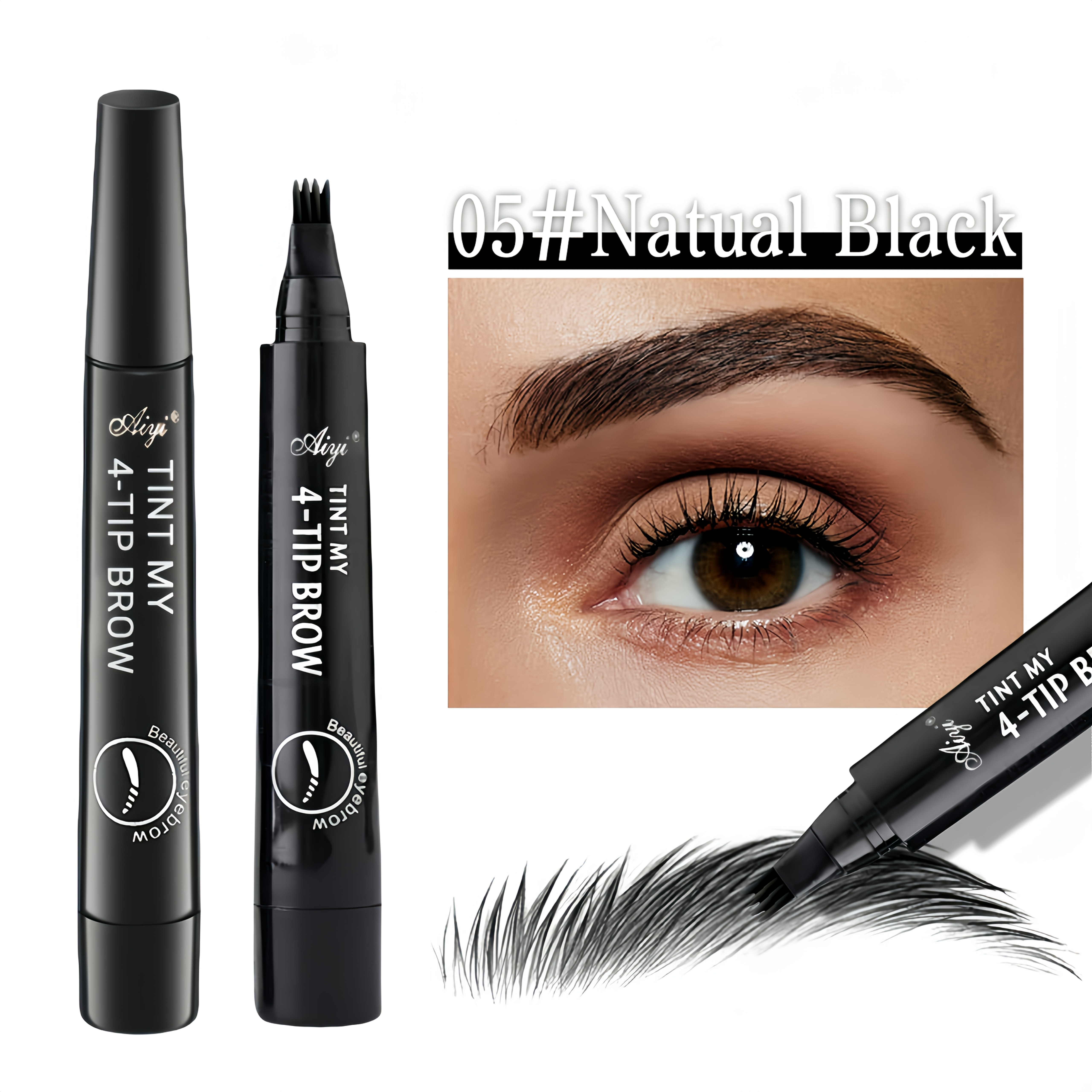 ultra fine four pronged waterproof eyebrow pencil realistic fluffy and   brow for natural looking look long lasting non smudging suitable for   types everyday use dates and parties beginner  