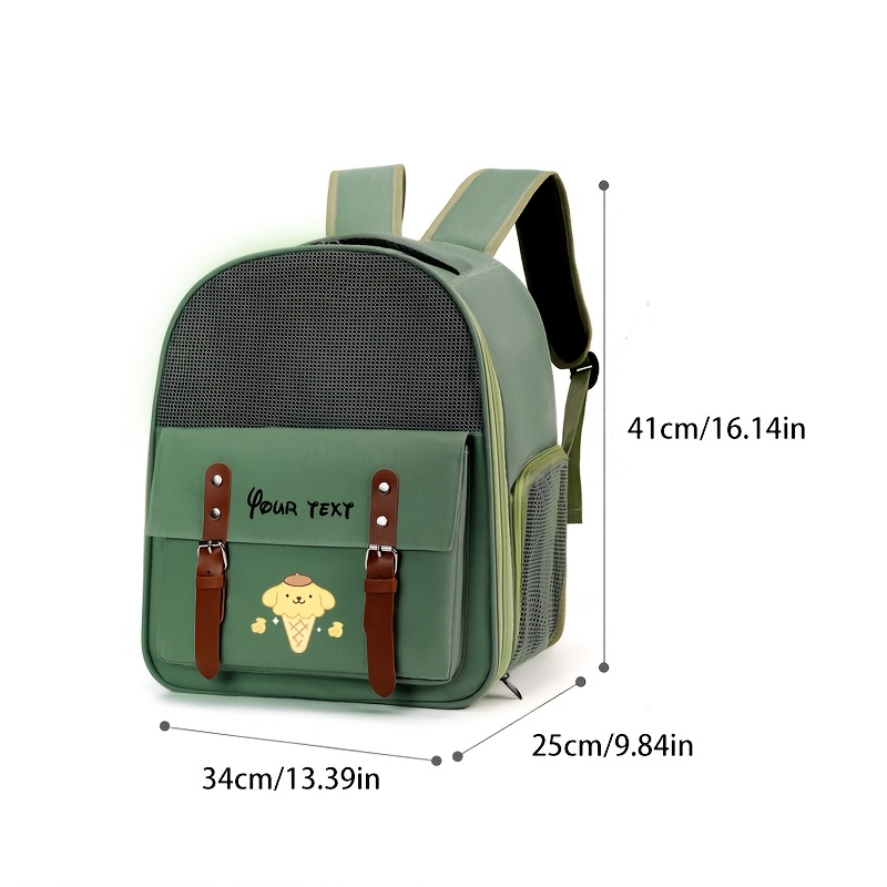 Customizable Portable Pet Bag with Pudding Dog Pattern