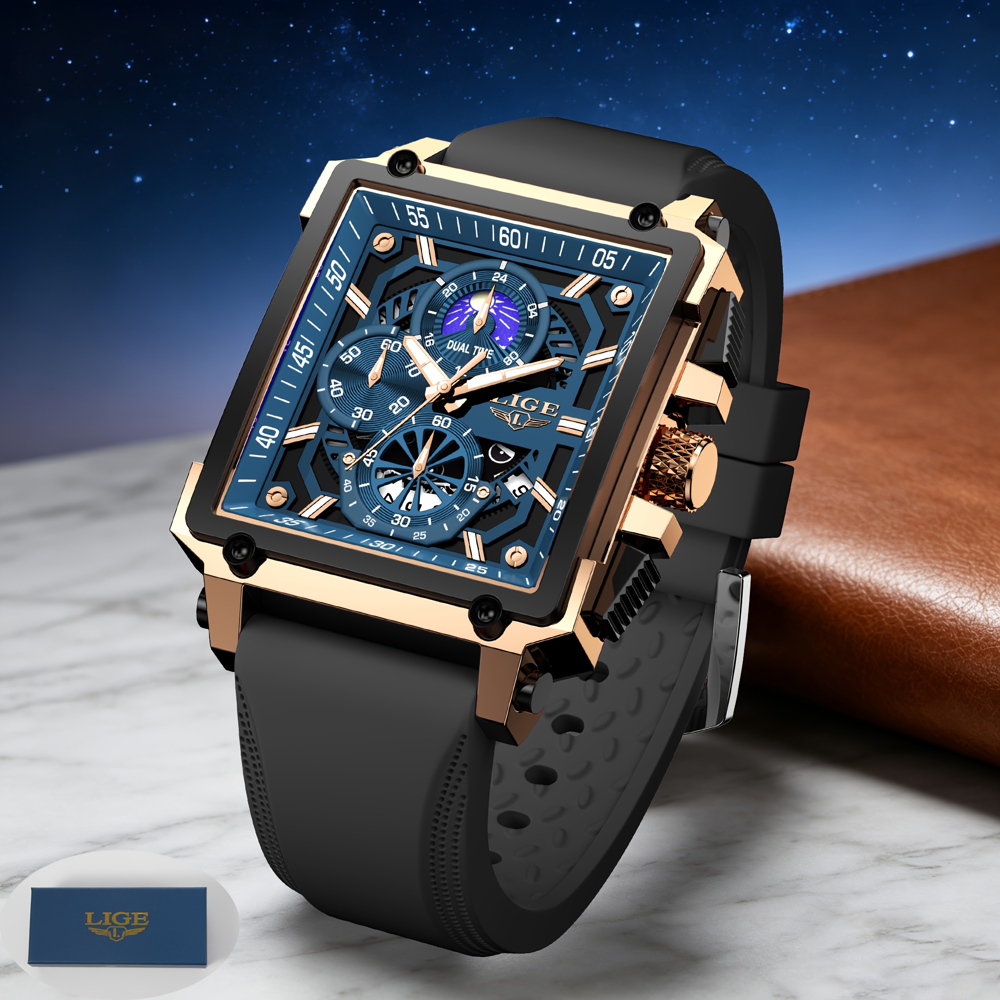 Image of Lige Business Minimalist Men's Watch (surprise Gift) Couple's Watch Silicone Quartz Watch Fashion Sports Watch Birthday Gift