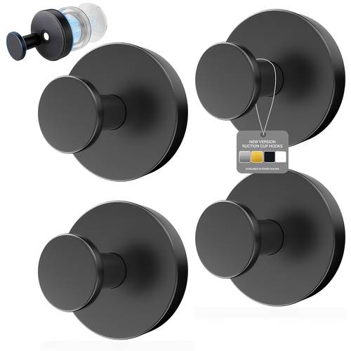 4pcs heavy duty suction cup hooks suitable for shower bathroom kitchen no drill wall mounted towel hooks with vacuum technology multi for glass mirrors tiles doors free installation for renters utility hooks