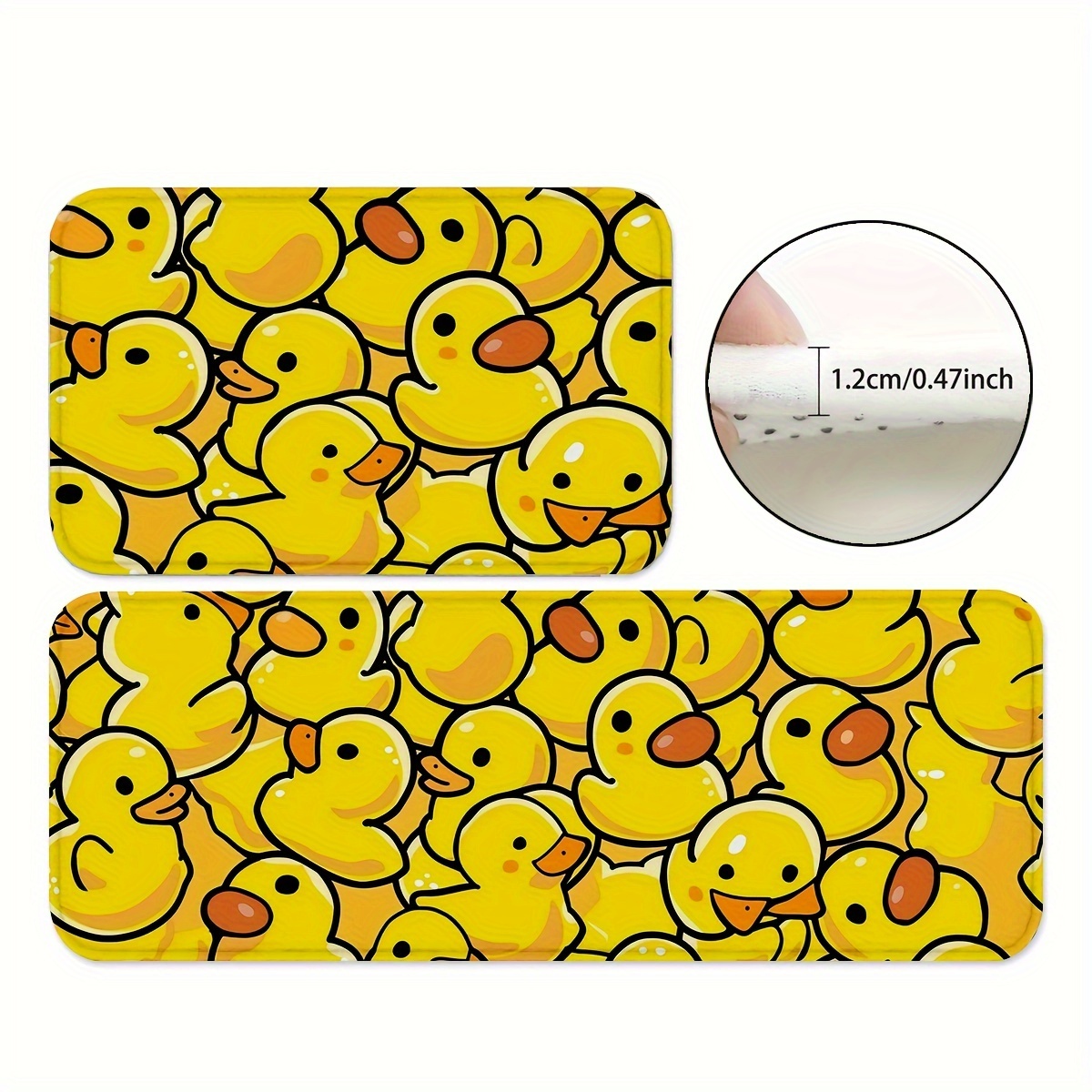 

1/2pcs Non-slip Water Absorbent Duck Mats - Machine Washable Polyester Kitchen Rugs - Ideal For Kitchens, Bathrooms, Playrooms